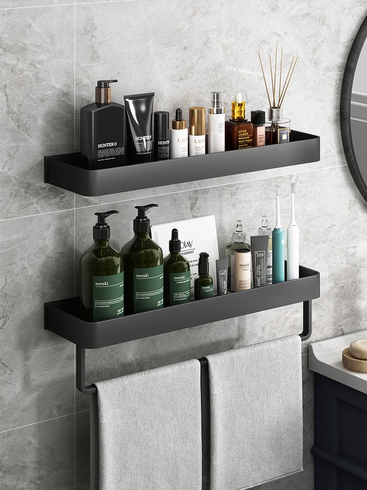 卫生间置物架浴室洗衣机免打孔洗手间厕所毛巾收纳架子壁挂式墙上