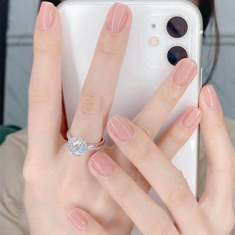 2021指甲贴片美甲成品网红爆款可拆卸裸色假甲片穿戴式短款可摘戴