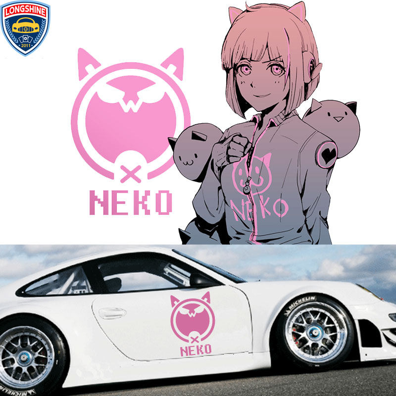 卡通可爱女生车贴划痕遮挡音乐世界cytusii游戏neko车身改装饰贴