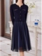 一偌维格2023秋季新款修身显瘦时尚V领气质时尚假两件连衣裙