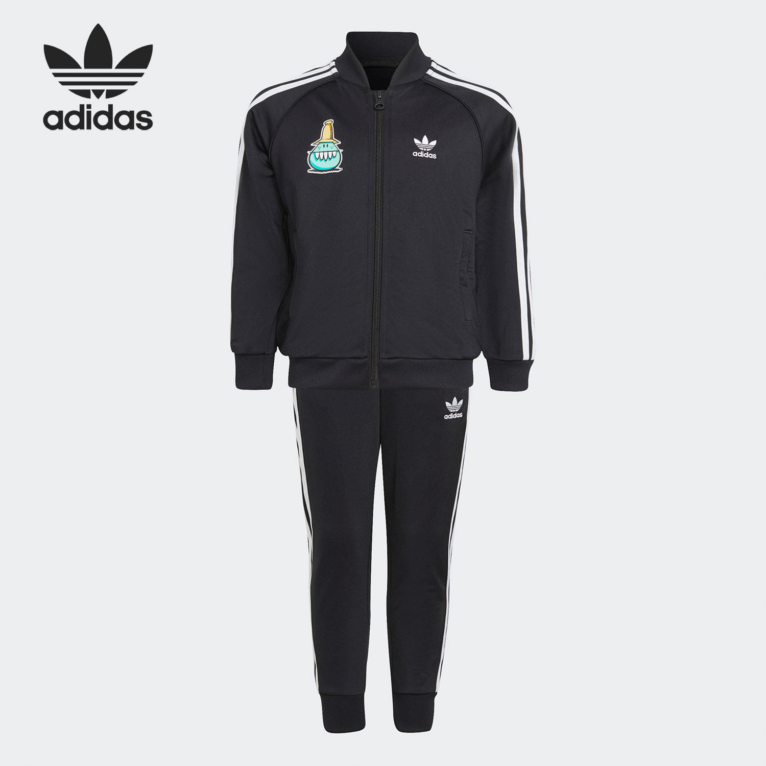 adidas阿迪达斯官方正品三叶草2021小童休闲运动两件套装h22612
