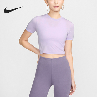 Nike/耐克官方正品2024新款女士修身运动休闲短袖T恤FB2874-511