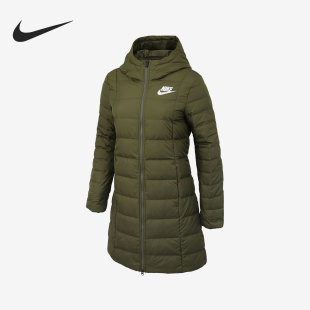 Nike/耐克官方正品运动连帽女子保暖休闲中长款羽绒服AJ7428-395