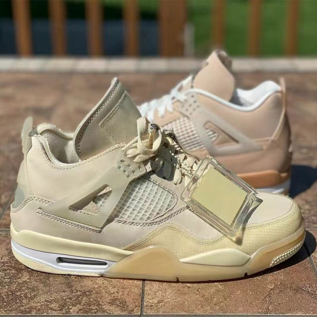 aj乔4女鞋ow联名蝉翼白帆男鞋aj3藤原浩正版莆田大学篮球休闲板鞋