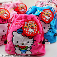 Hello Kitty KT猫 可爱毛绒 抽绳袋 束口袋 杂物包多用包 收纳袋