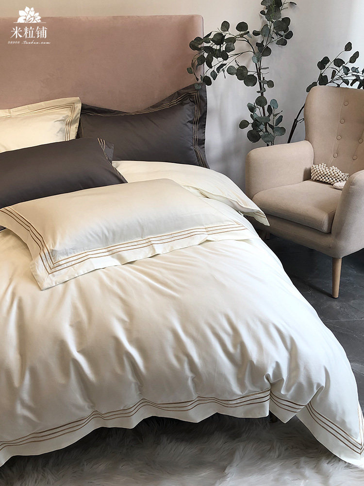 五星级酒店四件套120支埃及长绒棉纯棉全棉床上用品高档四件套