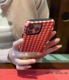 圣诞红格纹格子适用于苹果15promax手机壳卡通iphone13菲林12pro个性1312mini创意xsmax新保护套二合一xr男女