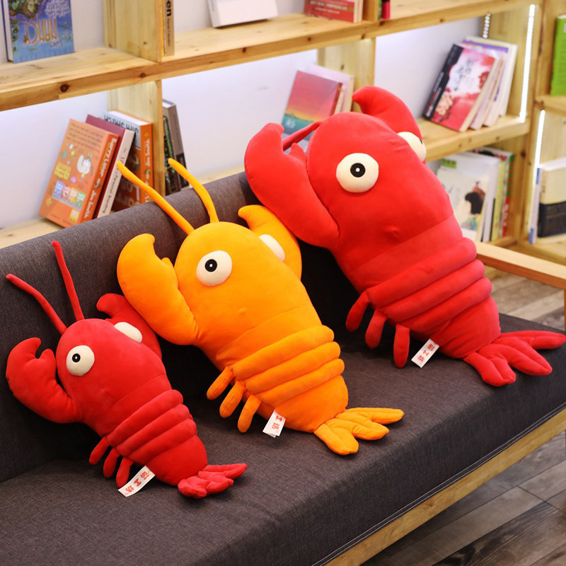 可爱小龙虾公仔抱枕睡觉抱玩偶毛绒玩具女生布娃娃女孩生日礼物男