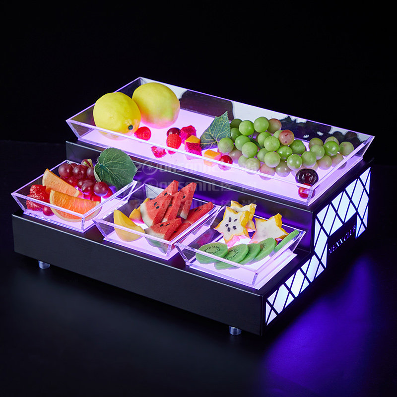 发光果盘ktv专用创意小吃碟干果盘led蛋糕水果小吃盘酒吧果盘架
