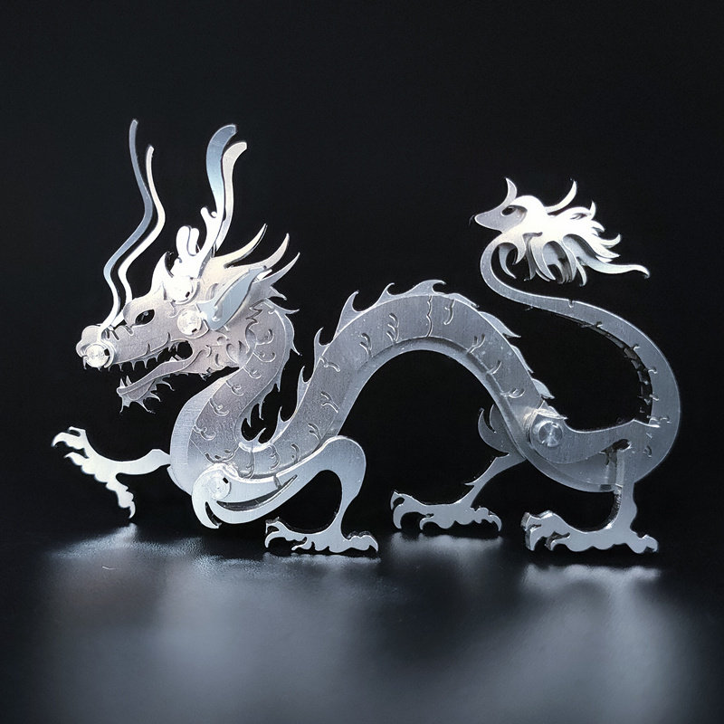 钢魔客金属拼装模型天蝎座蝎子王中国龙神兽朱雀diy拼图狼