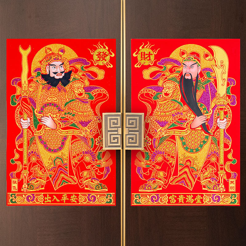 门神贴大门传统