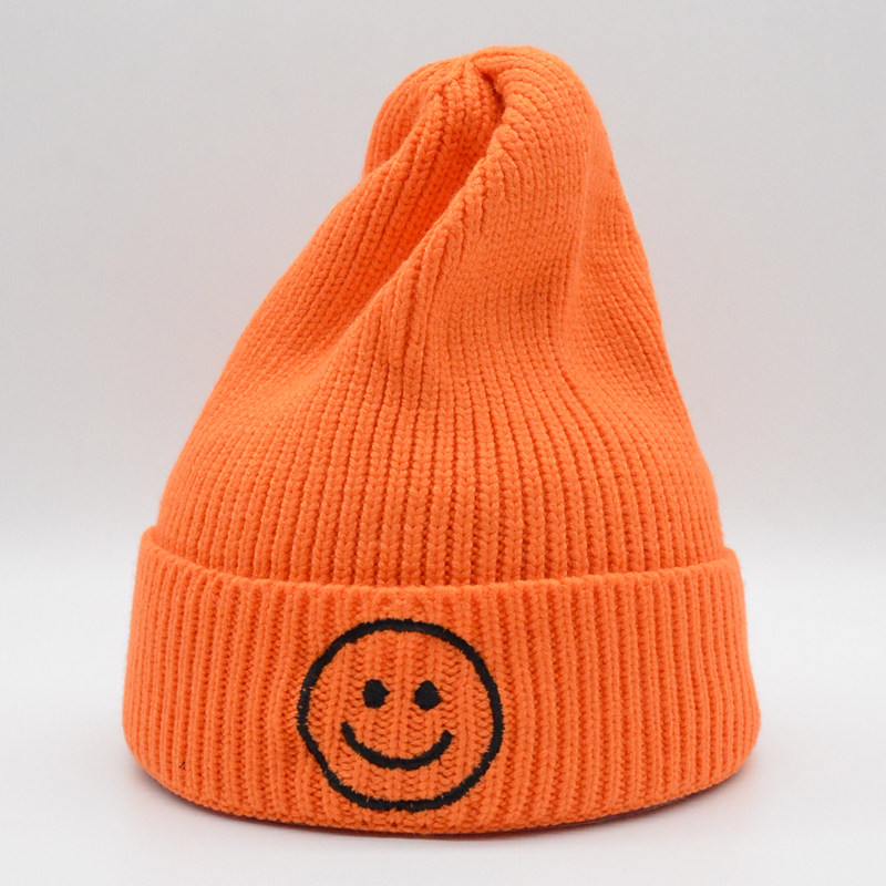 小美京帽子的优惠券大全—儿童针织帽子 冬季人气卡通笑脸韩版毛线高