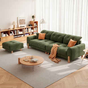 新品新款奶油风现代简约灯芯绒布艺沙发小户型客厅直排三四人位沙