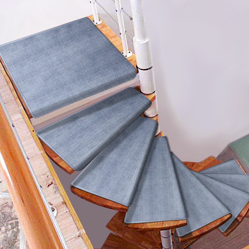 一折旋转楼梯踏步垫_螺旋实木楼梯垫防滑可水洗免胶自粘踏脚垫踏步垫