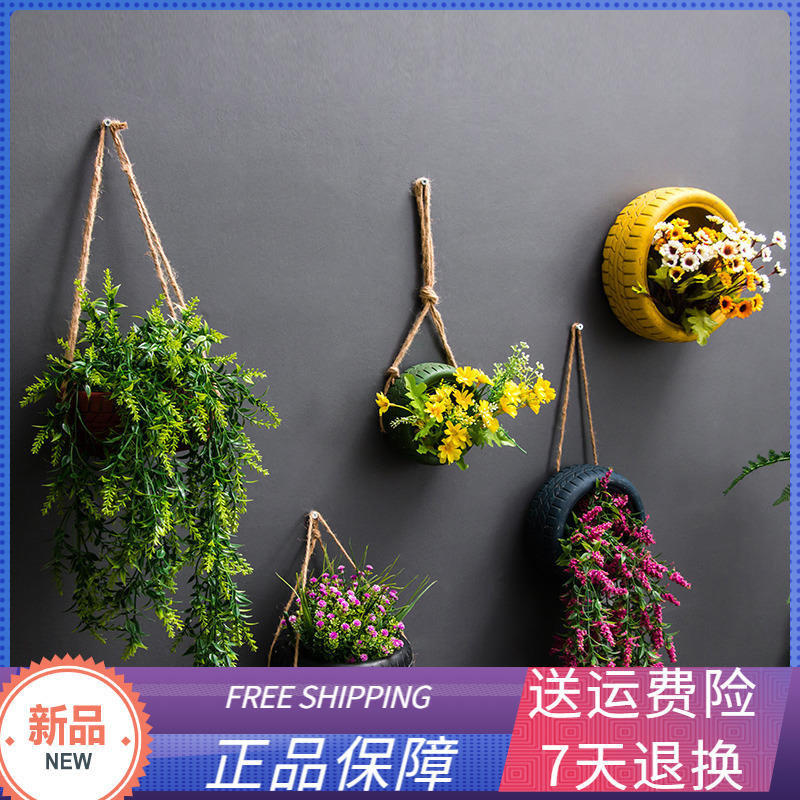 複古工業風輪胎花盆牆面裝飾品酒吧蛋糕店咖啡廳餐廳仿真綠植盆栽在類目 家居飾品, 壁飾中 - 來自Buy2taobao.com提供專業的淘寶代購服務