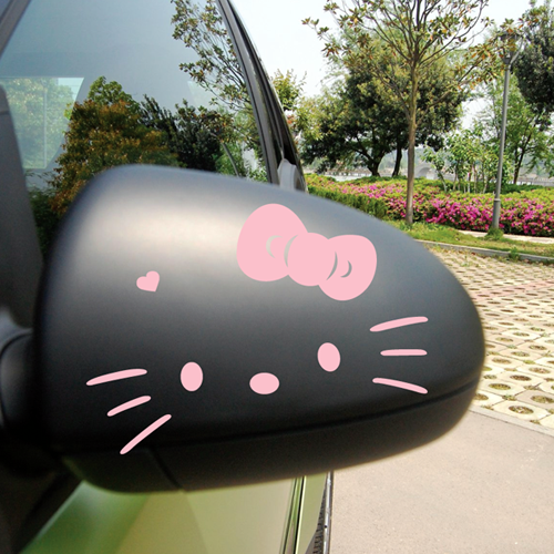 kitty反光镜车贴 后视镜贴纸 卡通 汽车外饰 一对装 c506