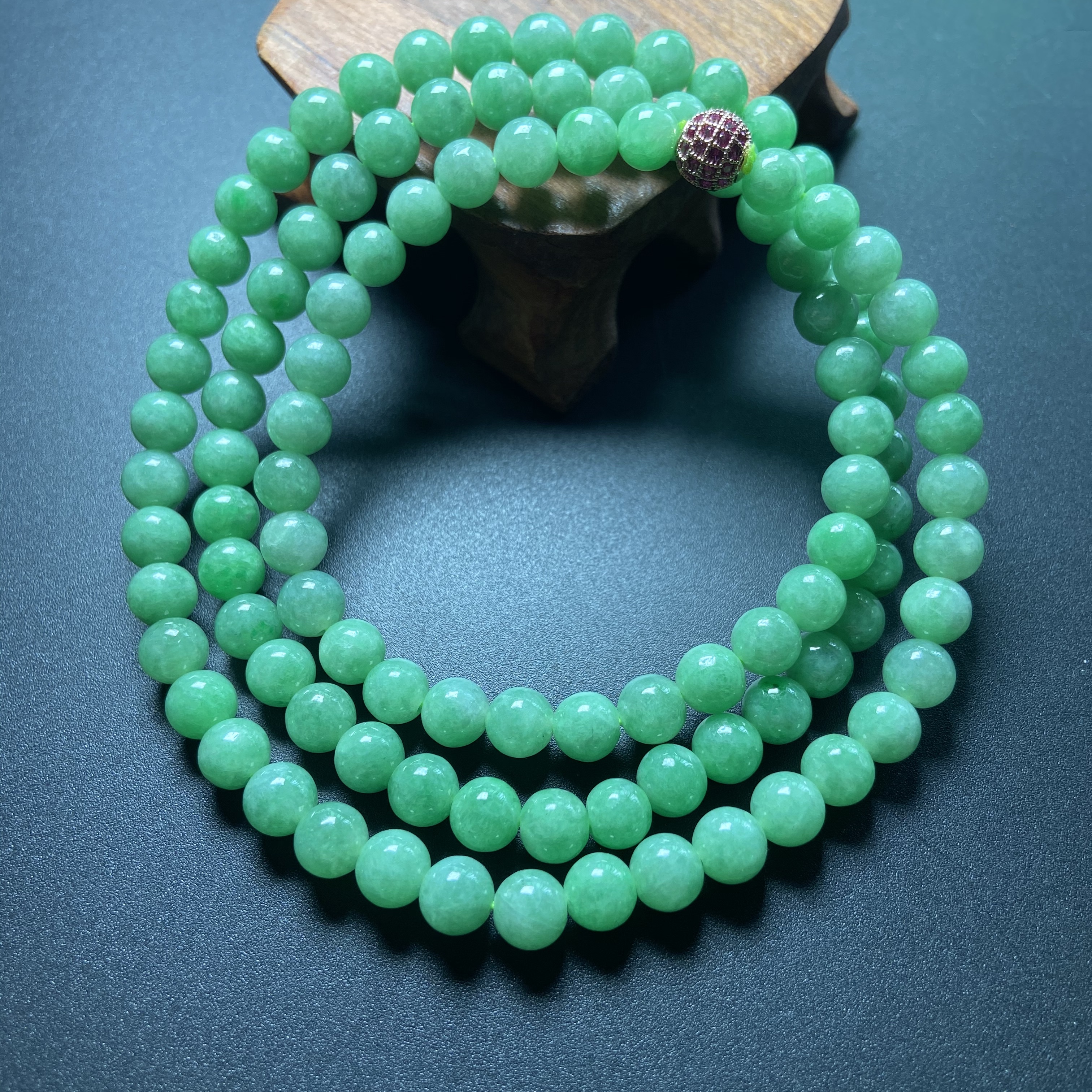 尚美玉源天然a货翡翠珠串手链项链配权威珠宝证书