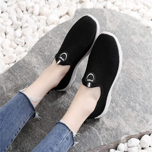 布鞋女平底一脚蹬纯色图片