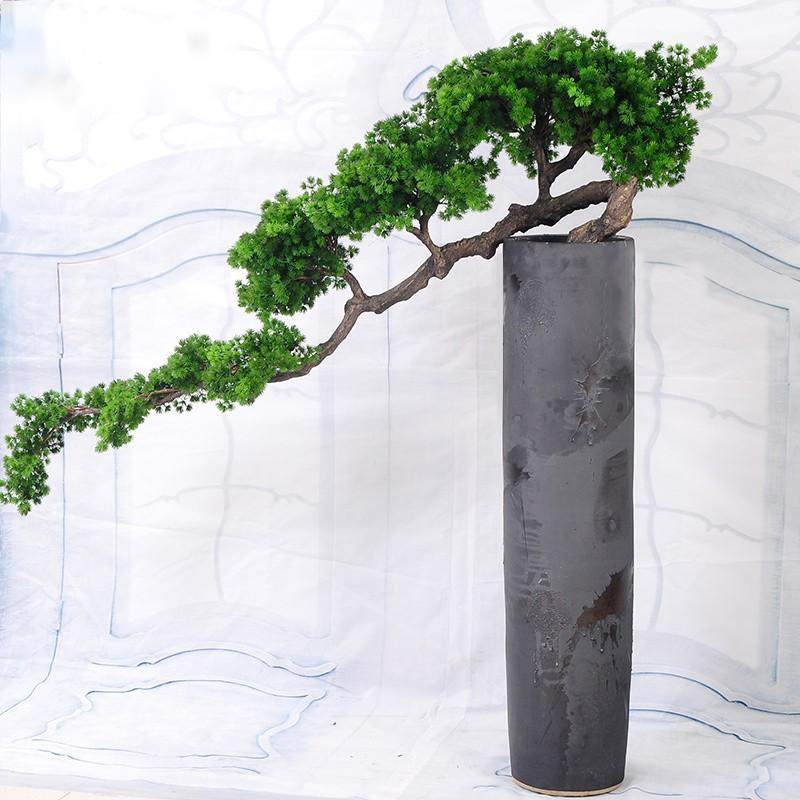仿真中式迎客松五针松树盆景客厅落地摆件大型盆栽绿植物室内高盆