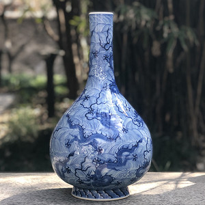 景德镇陶瓷花瓶九龙瓶图片