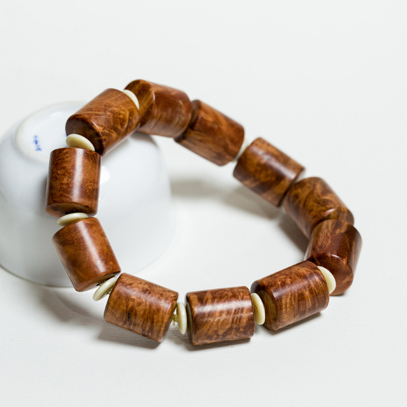 天然麻梨疙瘩手串满花老料20mm佛珠手链手持男女款北方黄花梨木