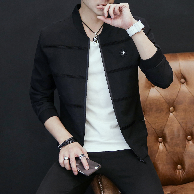 男士外套秋季2017新款夾克男青年韓版休閑潮流修身帥氣男裝春秋鼕