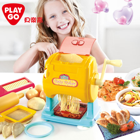 playgo贝乐高厨房DIY面条机 儿童过家家手工食品制作面条水饺玩具