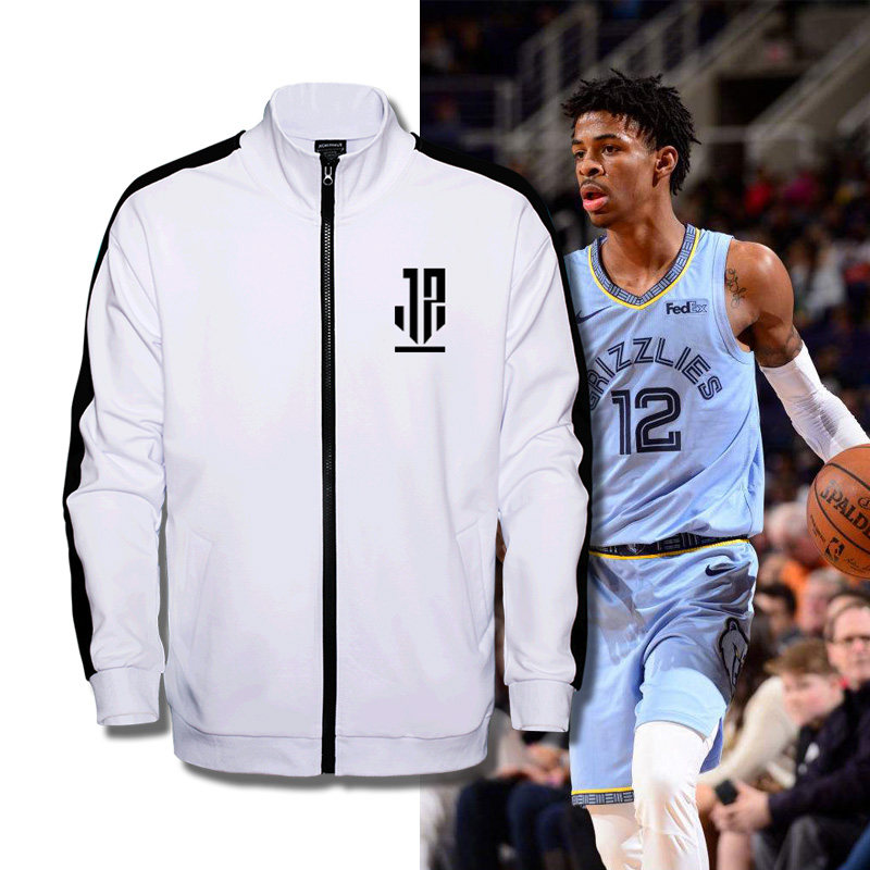 新款孟菲斯灰熊队潮流贾莫兰特篮球运动保暖外套韩版开衫立领卫衣