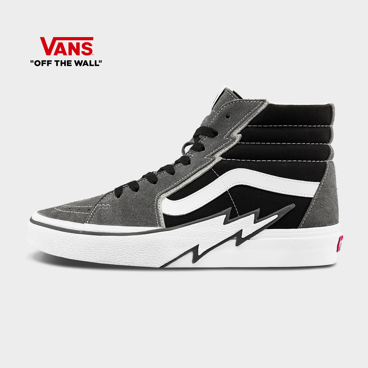 vans范斯官方 黑灰拼色闪电图案男鞋女鞋sk8-hi高帮板鞋运动鞋