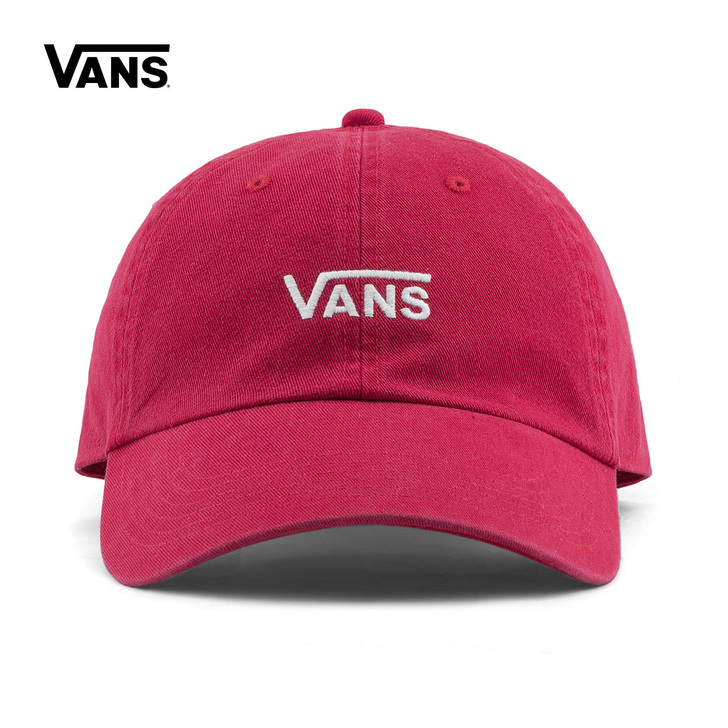 Vans范斯女子棒球帽红色运动休闲官方正品