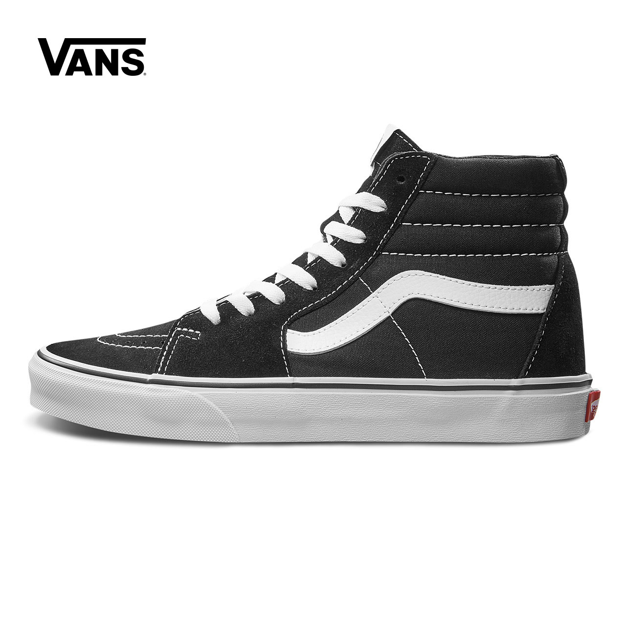 vans范斯官方正品 经典款黑色sk8-hi高帮情侣款运动休闲鞋