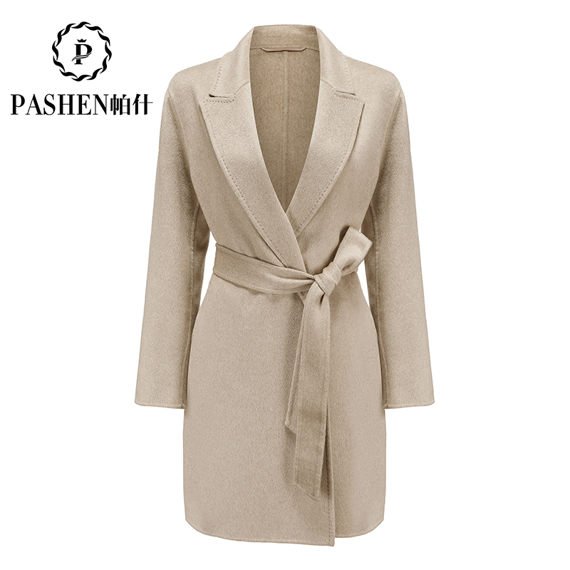 『PASH』专柜同款西装小山羊绒大衣 816