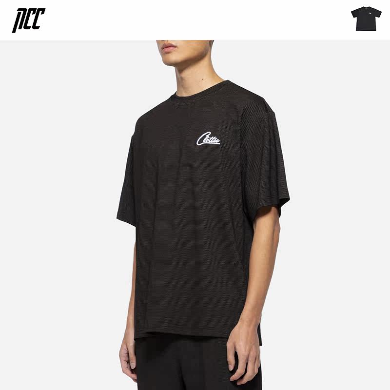 新衣城 clot clottee 夏季logo刺绣宽松休闲潮牌男女黑色短袖t恤