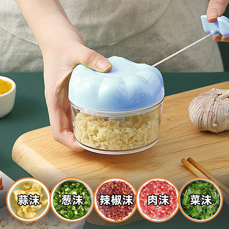 拉蒜神器厨房蒜泥器家用多功能碎蓉器小型迷你手拉式搅碎机