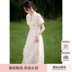 XWI/欣未新中式国风刺绣连衣裙女夏季优雅气质肌理感修身显瘦裙子