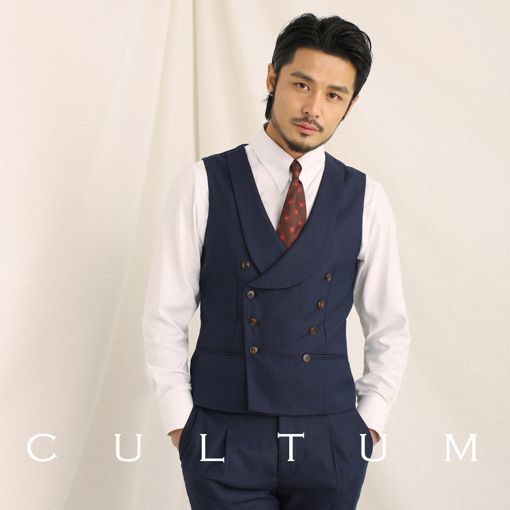 西装马甲男 双排扣_cultum 英伦风青果领双排扣西装马甲男修身复古
