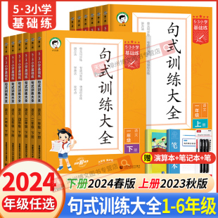 2024新版53句式训练大全一年级二年级三年级四年级五年级六年级上下册五三小学基础练语文教材练习册扩句缩句组词造句子专项训练书