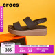 Crocs卡骆驰布鲁克林系列厚底凉鞋户外坡跟鞋松糕鞋女鞋|206453