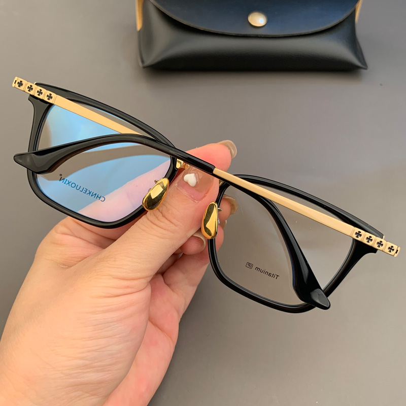 纯钛新品潮大框眼镜框女玫瑰金眼镜大脸眼镜架近视眼镜超轻成品男