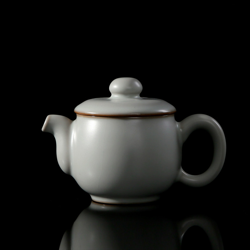 台湾冠杰汝窑茶具泡茶壶内开片汝瓷功夫茶具单壶韵育正气壶