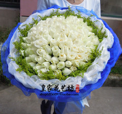 99朵白玫瑰花束生日爱意表达鲜花普陀静安长宁上海鲜花同城速递