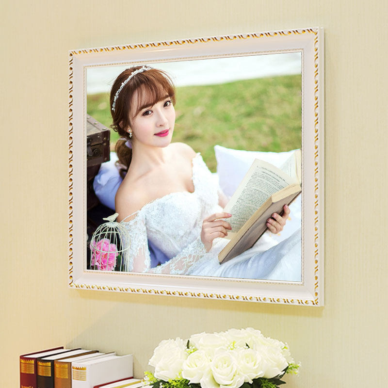 欧式婚纱照相框洗照片做成放大18寸24挂墙30定制全家福结婚相片36