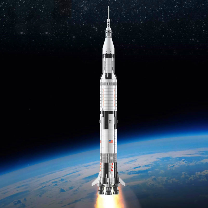 拼插乐高阿波罗土星5号火箭拼搭积木男孩8高难度成人玩具礼物男生