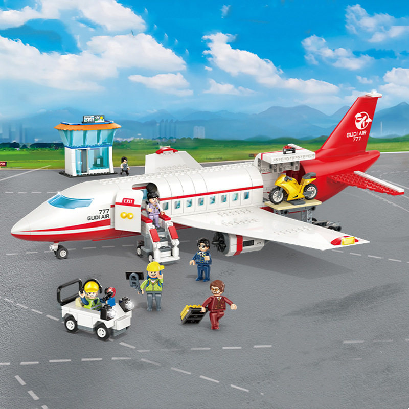 兼容乐高积木城市飞机系列航空客机拼装拼图男女孩子益智大型玩具
