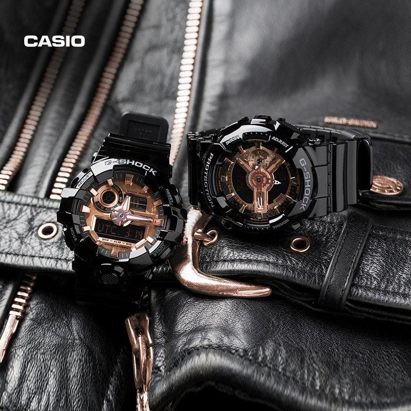 ga-700mmc casio旗舰店玫瑰黑金潮流手表男卡西欧官网g-shock官方