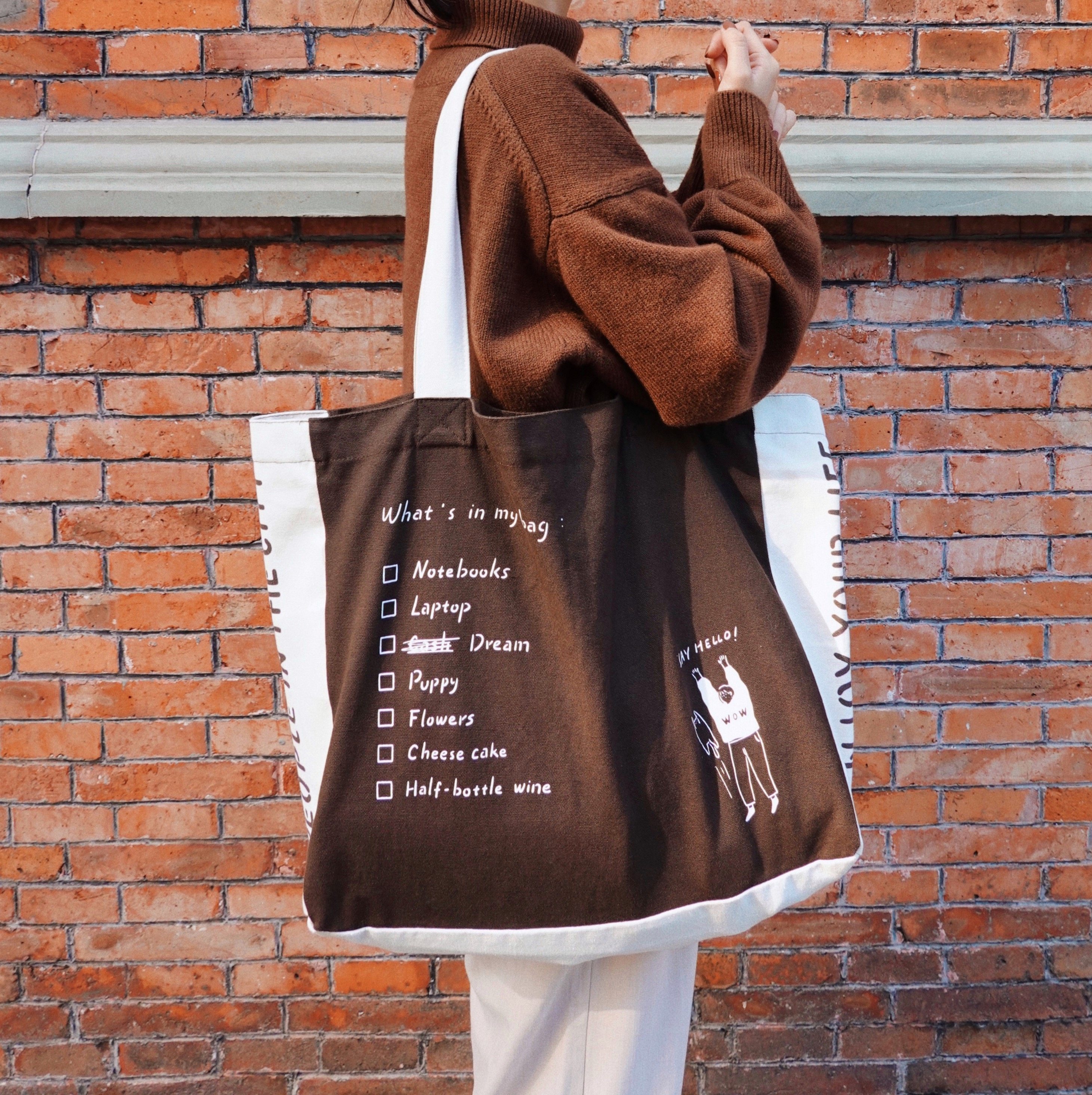 【平方studio】都市生活帆布包 原创插画设计大容量书包购物袋 - 平方