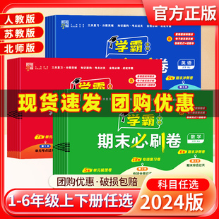 2024小学学霸期末必刷卷一二三四五六年级上下册语文数学英语人教北师江苏教版各地期末提优大试卷测试卷全程练习期末冲刺红100分