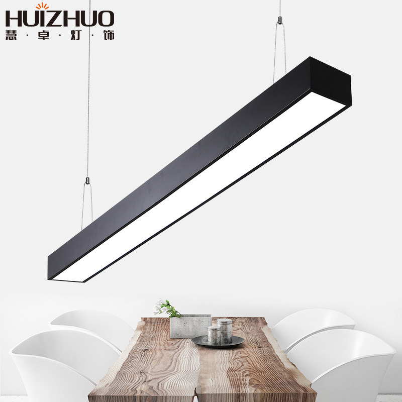 led办公室长条吊灯 长方形工装公司店铺商用方通条形灯具10公分宽