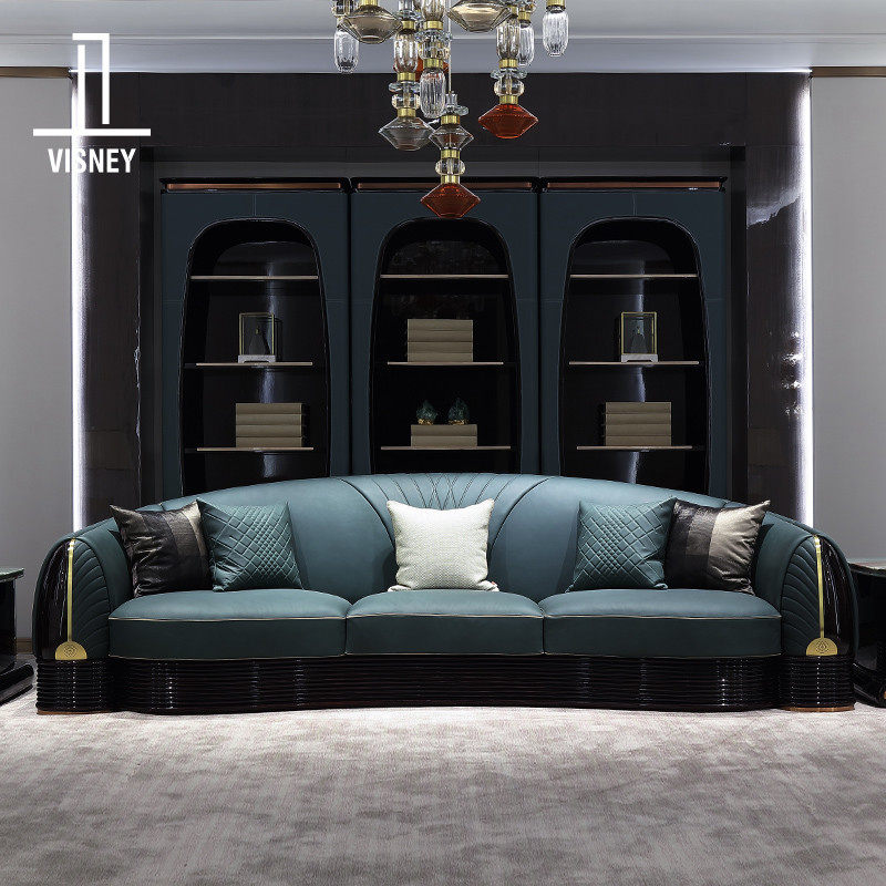 卫诗理欧式高奢实木真皮沙发别墅轻奢五人位沙发家具国际馆k3新品