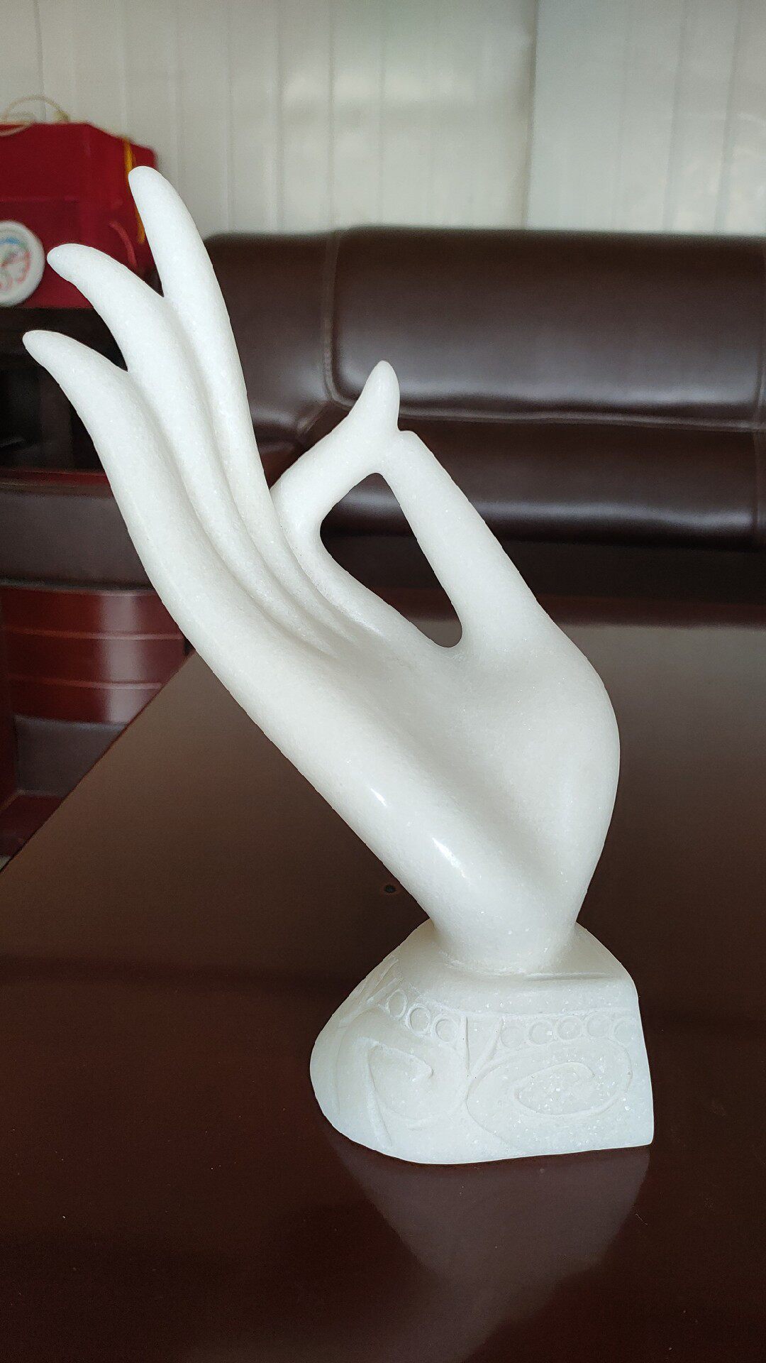 汉白玉石雕佛手工艺品 观音佛头如来佛首雕塑仿真拳头握手公园林